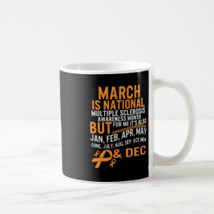 Sclerosis Awareness Month Ms Orange Ribbon Brain Coffee Mug
