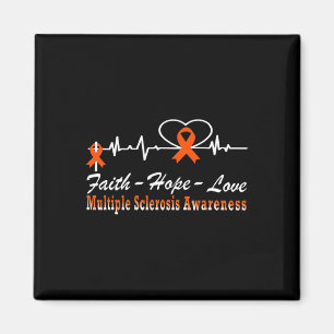 Sclerosis Awareness Ms Faith Hope Heartbeat Magnet