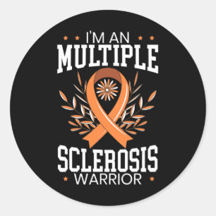 Sclerosis Awareness Orange Ribbon Classic Round Sticker