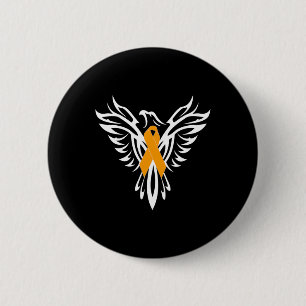Sclerosis Awareness Orange Ribbon Phoenix 6 Cm Round Badge