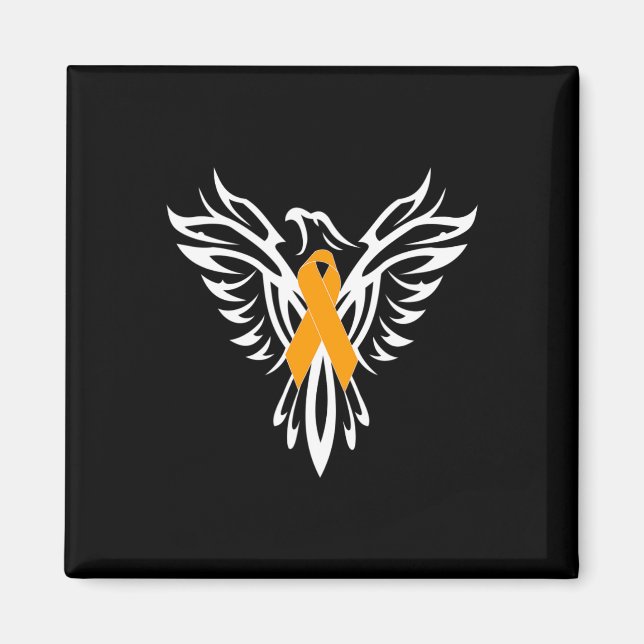 Sclerosis Awareness Orange Ribbon Phoenix  Magnet (Front)