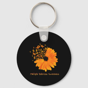 Sclerosis Awareness Ribbon Flower Ms Hope Fighter Key Ring