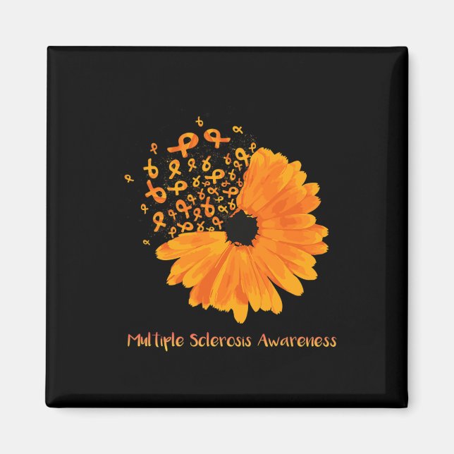 Sclerosis Awareness Ribbon Flower Ms Hope Fighter  Magnet (Front)
