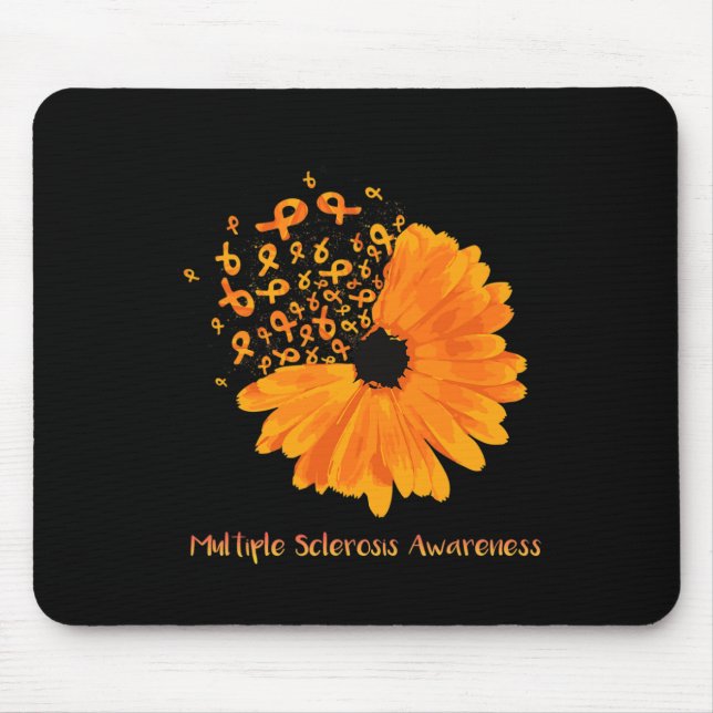 Sclerosis Awareness Ribbon Flower Ms Hope Fighter  Mouse Pad (Front)