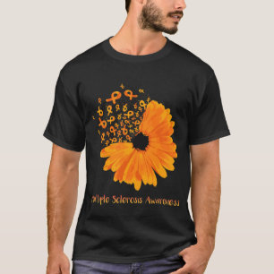 Sclerosis Awareness Ribbon Flower Ms Hope Fighter  T-Shirt