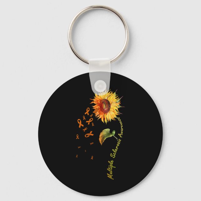 Sclerosis Awareness Sunflower Ms Awareness  Key Ring (Front)