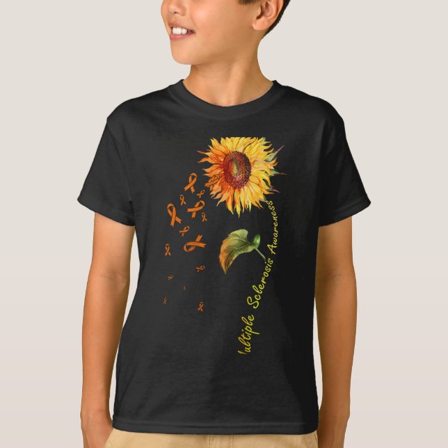 Sclerosis Awareness Sunflower Ms Awareness  T-Shirt (Front)