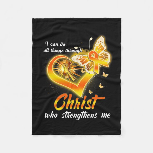 Sclerosis - I Can Do All Things Through Christ  Fleece Blanket (Front)