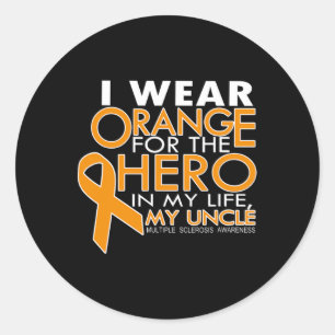 Sclerosis I Wear Orange For My Uncle Classic Round Sticker