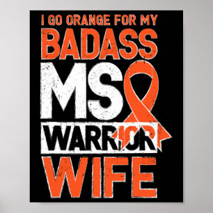 Sclerosis Ms Awareness Badass Warrior Wife Poster