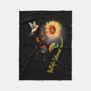 Sclerosis Sunflower Hummingbird Fleece Blanket