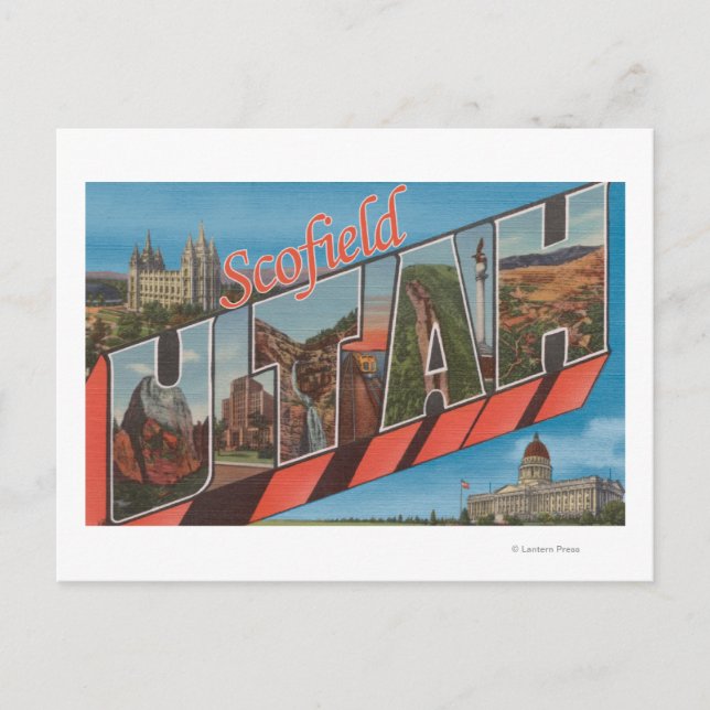 Scofield, Utah - Large Letter Scenes Postcard (Front)