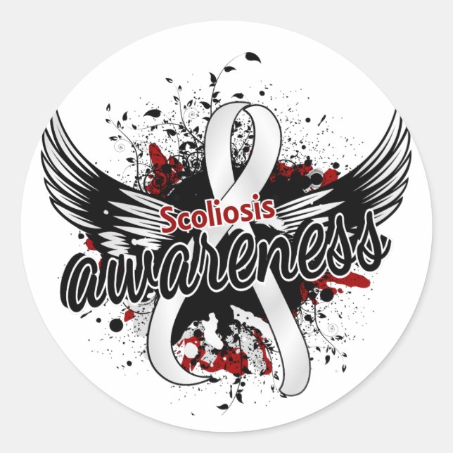 Scoliosis Awareness 16 Classic Round Sticker (Front)