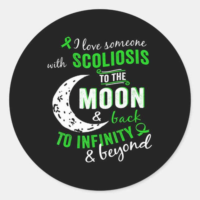 Scoliosis Awareness  For WomenMen Scoliosis  Classic Round Sticker (Front)