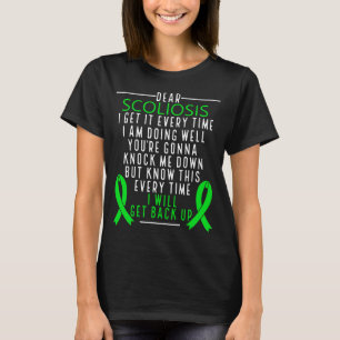 Scoliosis Awareness get back up Green Ribbon T-Shirt