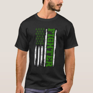 Scoliosis Awareness Month Fighter America Flag Gre T-Shirt