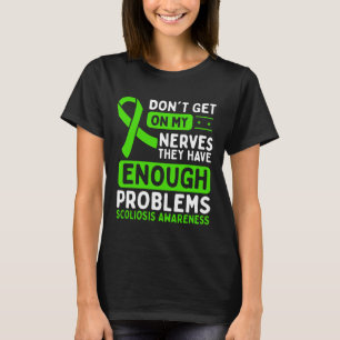 Scoliosis Awareness Nerves Green Ribbon T-Shirt