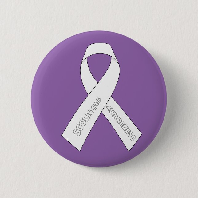 Scoliosis Awareness Ribbon 6 Cm Round Badge (Front)