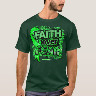 Scoliosis Awareness Ribbon Faith Over Fear Leopard T-Shirt