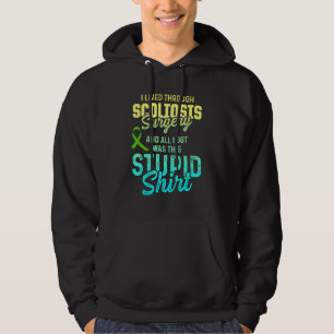 Scoliosis Awareness Scoliotic Warrior Survivor 4 Hoodie