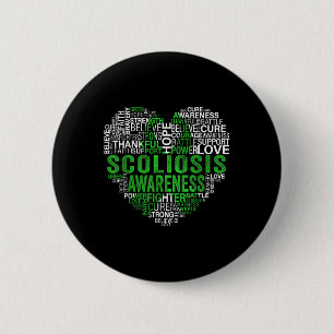 Scoliosis Green Ribbon Awareness Support 6 Cm Round Badge