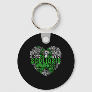 Scoliosis Green Ribbon Awareness Support Key Ring