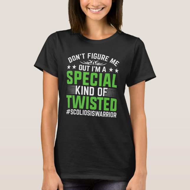 Scoliosis  Spinal Injury Green Ribbon Awareness Sc T-Shirt (Front)