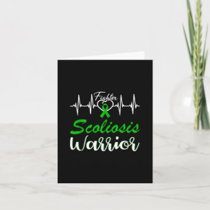 Scoliosis Warrior Heartbeat Fight Green Ribbon Lov Card