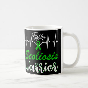Scoliosis Warrior Heartbeat Fight Green Ribbon Lov Coffee Mug