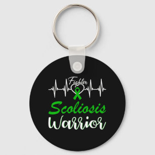 Scoliosis Warrior Heartbeat Fight Green Ribbon Lov Key Ring