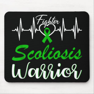 Scoliosis Warrior Heartbeat Fight Green Ribbon Lov Mouse Pad