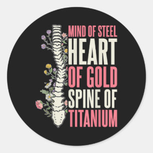 Scoliosis Warrior Scoliosis Surgery Recovery Classic Round Sticker