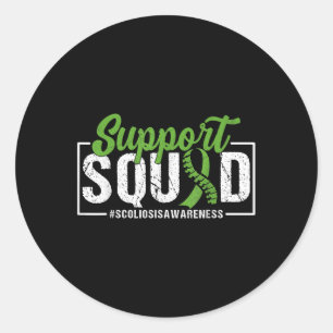 Scoliosis Warrior Support Squad Scoliosis Awarenes Classic Round Sticker