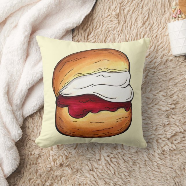 Scone Clotted Cream Jam Tea Shoppe British Food Cushion (Blanket)