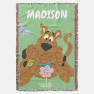 Scooby-Doo Admiring Flower Throw Blanket