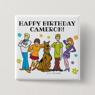 Scooby-Doo and the Gang Birthday 15 Cm Square Badge