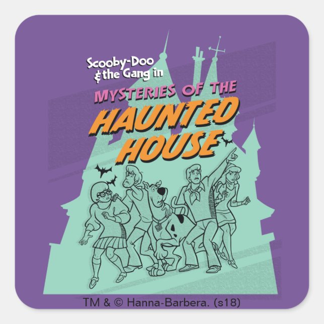 Scooby-Doo and the Gang "Haunted House" Square Sticker (Front)