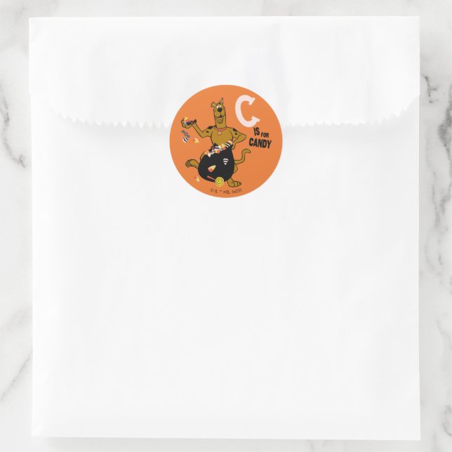 Scooby-Doo | C is for Candy Classic Round Sticker (Bag)