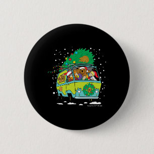 Scooby Doo Christmas Mystery Machine 6 Cm Round Badge