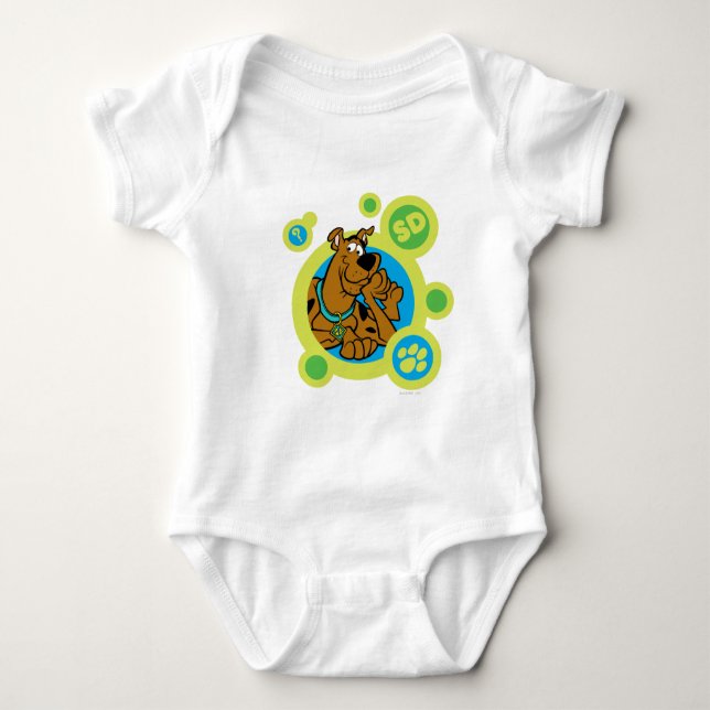 Scooby-Doo Circles SD Badge Baby Bodysuit (Front)