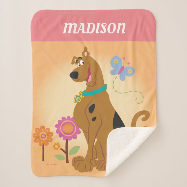 Scooby-Doo Following Butterfly Sherpa Blanket (Front)