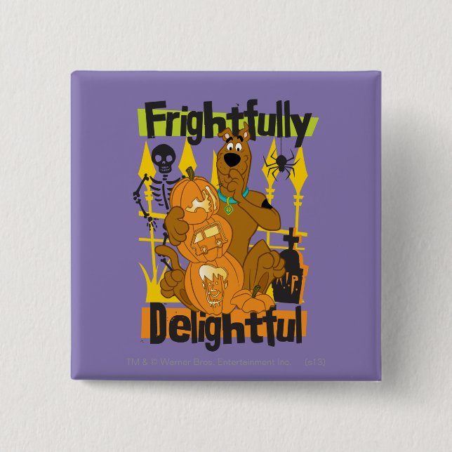 Scooby-Doo Frightfully Delightful 15 Cm Square Badge (Front)