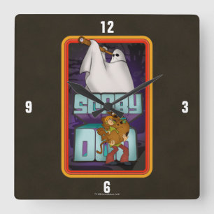 Scooby-Doo Ghost Looking for Shaggy & Scooby Square Wall Clock
