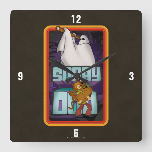 Scooby-Doo | Ghost Looking for Shaggy & Scooby Square Wall Clock (Front)