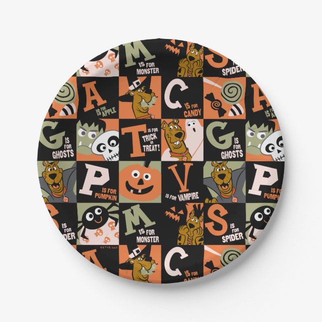 Scooby-Doo | Halloween Pattern Paper Plate (Front)