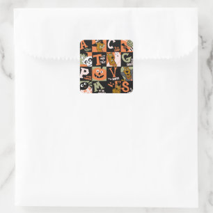 Scooby-Doo   Halloween Pattern Square Sticker