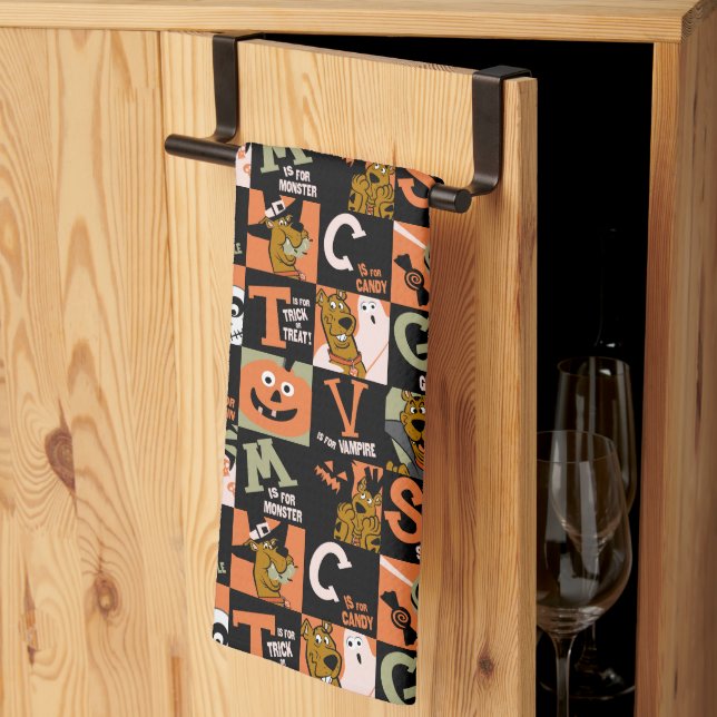 Scooby-Doo | Halloween Pattern Tea Towel (Thirds Fold)