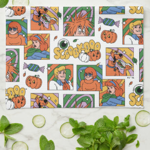 Scooby-Doo Halloween Photos Pattern Tea Towel
