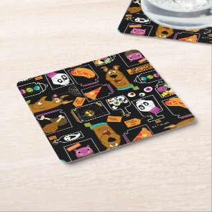 Scooby-Doo   Halloween Scooby-Doo Pattern Square Paper Coaster
