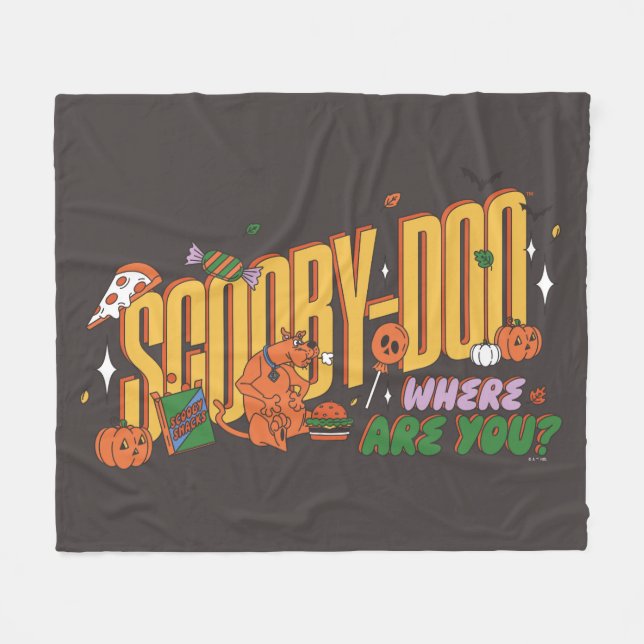 Scooby-Doo Halloween Snack Logo Fleece Blanket (Front (Horizontal))